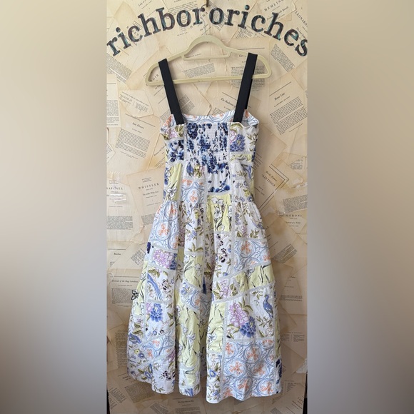 Anthropologie Maeve Cotton Sleeveless Square Neck Tile Printed Midi Maxi Dress - Picture 7 of 7